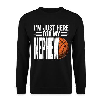 I'm Just Here For My Nephew Basketball - Unisex Sweatshirt - black - Front - Alina (178cm) & Michal (187cm)
