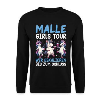 Damen Malle Girls Tour - Unisex Pullover - Schwarz - Vorne - Alina (178cm) & Michal (187cm)