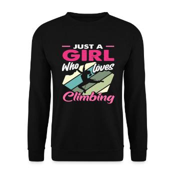 Just a girl who loves climbing - Unisex Sweatshirt - black - Front - Alina (178cm) & Michal (187cm)