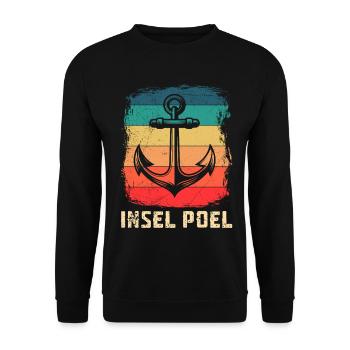 Poel Souvenier INSEL POEL OSTSEE Retro Lustiges - Unisex Pullover - Schwarz - Vorne - Alina (178cm) & Michal (187cm)