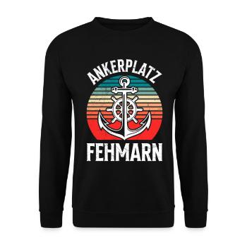Segeln ANKERPLATZ FEHMARN Lustiges - Unisex Pullover - Schwarz - Vorne - Alina (178cm) & Michal (187cm)