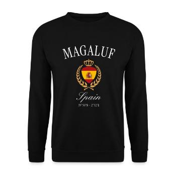 Magaluf Mallorca Spain Coat of Arms – Travel Souvenir - Unisex Sweatshirt - black - Front - Alina (178cm) & Michal (187cm)