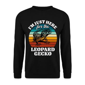 Lustige Leopardgecko Sprüche - Unisex Pullover - Schwarz - Vorne - Alina (178cm) & Michal (187cm)