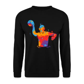 Water Polo Colorful Kids Men Boys Water Polo Players - Unisex Sweatshirt - black - Front - Alina (178cm) & Michal (187cm)