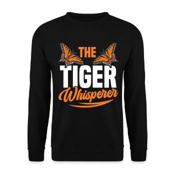  Butterfly Entomology The Tiger Whisperer Tiger - Unisex Sweatshirt - black - Front - Alina (178cm) & Michal (187cm)