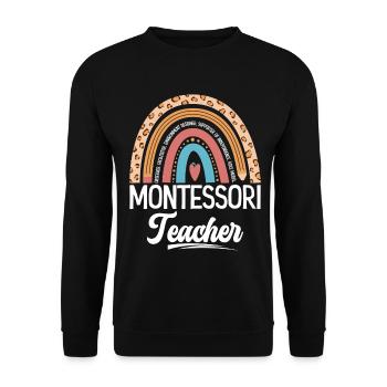  Montessori Teacher Supporter of Independence - Unisex Sweatshirt - black - Front - Alina (178cm) & Michal (187cm)