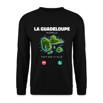 La Guadeloupe M’appelle Faut Que J’y Aille Humour - Sweat-shirt Unisexe - noir - Devant - Alina (178cm) & Michal (187cm)