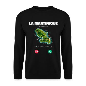 La Martinique M’appelle Faut Que J’y Aille Humour - Sweat-shirt Unisexe - noir - Devant - Alina (178cm) & Michal (187cm)