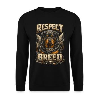 Le Rottweiler Respecte la Race - Sweat-shirt Unisexe - noir - Devant - Alina (178cm) & Michal (187cm)