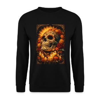 Dia De Los Muertos - Unisex Pullover - Schwarz - Vorne - Alina (178cm) & Michal (187cm)