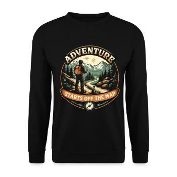 L’aventure géocache commence sur la carte - Sweat-shirt Unisexe - noir - Devant - Alina (178cm) & Michal (187cm)