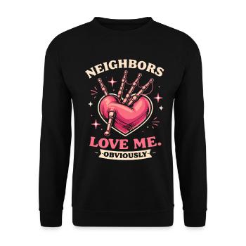 Bagpipes Bagpiper Bagpipe - Unisex Sweatshirt - black - Front - Alina (178cm) & Michal (187cm)