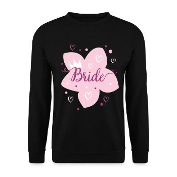 Wedding Bridal Flower Pink Crown - Unisex Sweatshirt - black - Front - Alina (178cm) & Michal (187cm)