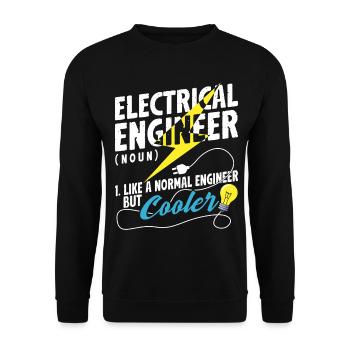Définition d’ingénieur électricien : Cool Drôle - Sweat-shirt Unisexe - noir - Devant - Alina (178cm) & Michal (187cm)