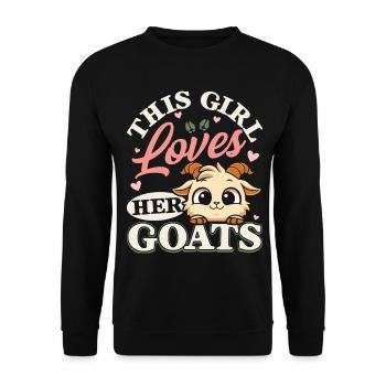 Funny Goat Lovers Agriculture Animal Lovers - Unisex Sweatshirt - black - Front - Alina (178cm) & Michal (187cm)