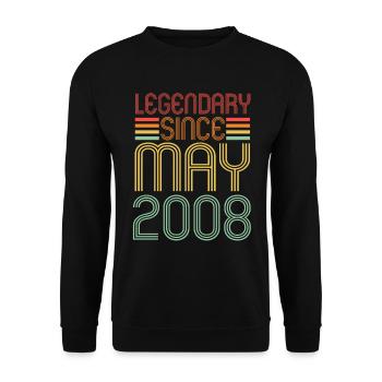 Legendary since May 2008, Geburtstag - Unisex Pullover - Schwarz - Vorne - Alina (178cm) & Michal (187cm)