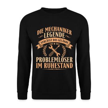 Retraite de Mécanicien Légende - Cadeau de retraite - Sweat-shirt Unisexe - noir - Devant - Alina (178cm) & Michal (187cm)