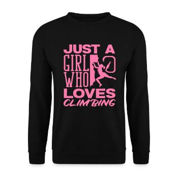 A Girl Who Loves Climbing Pink - Unisex Sweatshirt - black - Front - Alina (178cm) & Michal (187cm)