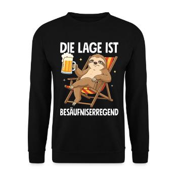 Die Lage Ist Besäufniserregend - Unisex Pullover - Schwarz - Vorne - Alina (178cm) & Michal (187cm)