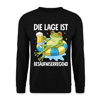 Die Lage Ist Besäufniserregend - Unisex Pullover - Schwarz - Vorne - Alina (178cm) & Michal (187cm)