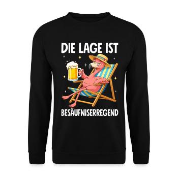 Die Lage Ist Besäufniserregend - Unisex Pullover - Schwarz - Vorne - Alina (178cm) & Michal (187cm)