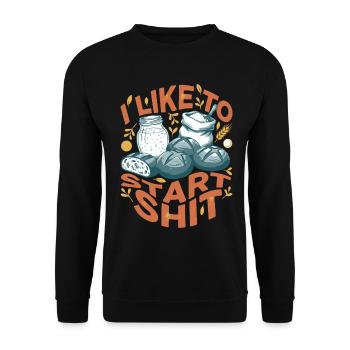 Pâtisserie au pain au levain J’aime commencer l’ère des boulangers - Sweat-shirt Unisexe - noir - Devant - Alina (178cm) & Michal (187cm)