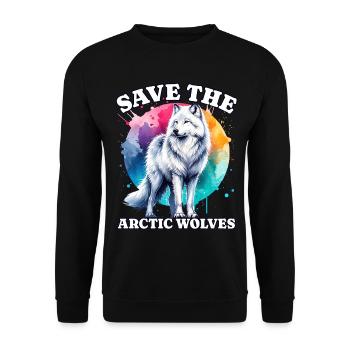 Polarwolf Save Arctic Wolf - Unisex Sweatshirt - black - Front - Alina (178cm) & Michal (187cm)