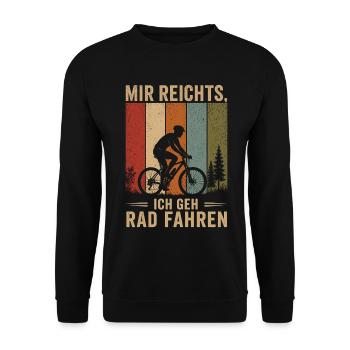 Mir reichts Ich geh Rad fahren Vintage Radfahrer - Unisex Pullover - Schwarz - Vorne - Alina (178cm) & Michal (187cm)