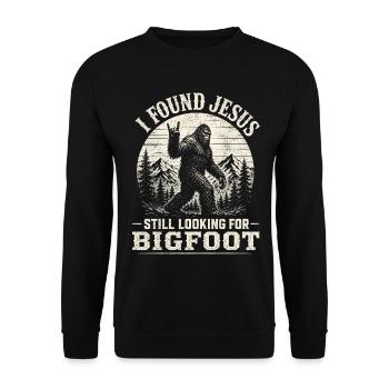 J’ai trouvé Jésus toujours en train de chercher Bigfoot - Sweat-shirt Unisexe - noir - Devant - Alina (178cm) & Michal (187cm)