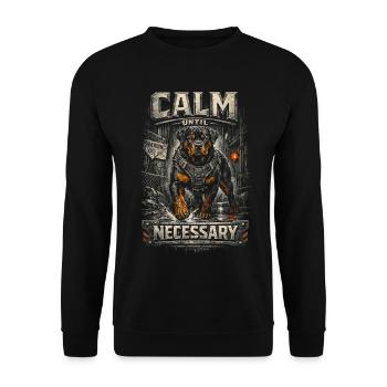 Rottweiler Dog Calm Until Necessary - Unisex Sweatshirt - black - Front - Alina (178cm) & Michal (187cm)