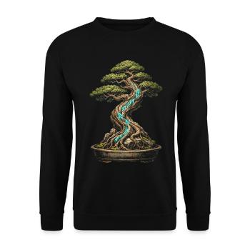 Bonsaibaum - Unisex Pullover - Schwarz - Vorne - Alina (178cm) & Michal (187cm)