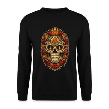 Dia De Los Muertos - Unisex Pullover - Schwarz - Vorne - Alina (178cm) & Michal (187cm)