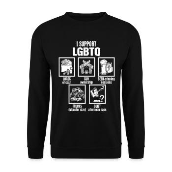 I Support LGBTQ Gangster Lifestyle - Unisex Sweatshirt - black - Front - Alina (178cm) & Michal (187cm)