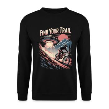 Mountainbike Downhill MTB Riding Radsport Action - Unisex Pullover - Schwarz - Vorne - Alina (178cm) & Michal (187cm)