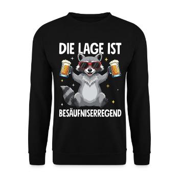Die Lage Ist Besäufniserregend - Unisex Pullover - Schwarz - Vorne - Alina (178cm) & Michal (187cm)