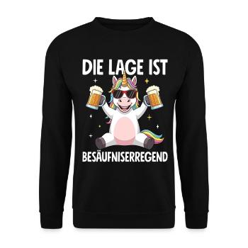 Die Lage Ist Besäufniserregend - Unisex Pullover - Schwarz - Vorne - Alina (178cm) & Michal (187cm)