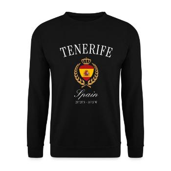 Couronne des armoiries Tenerife Espagne – Souvenir de voyage - Sweat-shirt Unisexe - noir - Devant - Alina (178cm) & Michal (187cm)