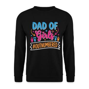 Dad of Girls Outnumbered Daddy Girl - Unisex Sweatshirt - black - Front - Alina (178cm) & Michal (187cm)