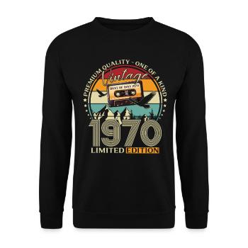 56th Birthday Gift Husband Best of May 1970 - Unisex Sweatshirt - black - Front - Alina (178cm) & Michal (187cm)