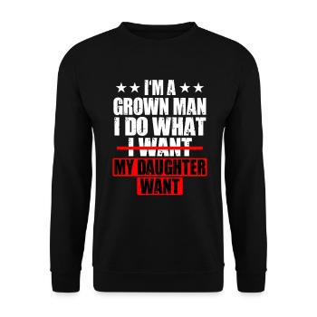 Daughter's Proud Dad The Coolest Dad - Unisex Sweatshirt - black - Front - Alina (178cm) & Michal (187cm)