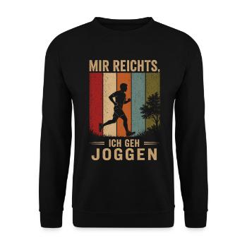 Mir reichts Ich geh joggen Vintage Läufer - Unisex Pullover - Schwarz - Vorne - Alina (178cm) & Michal (187cm)