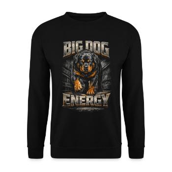 Rottweiler Dog - Unisex Sweatshirt - black - Front - Alina (178cm) & Michal (187cm)