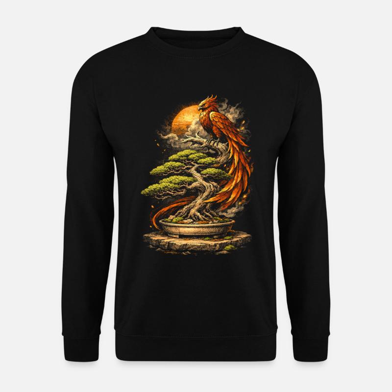 Bonsai tree with phoenix - Unisex Sweatshirt - black