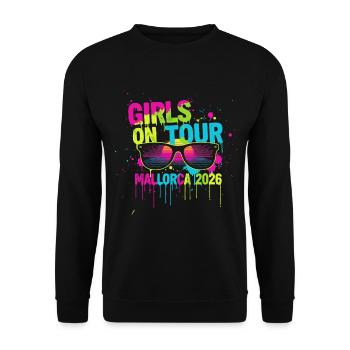 Girls on Tour Mallorca 2026 - Unisex Pullover - Schwarz - Vorne - Alina (178cm) & Michal (187cm)