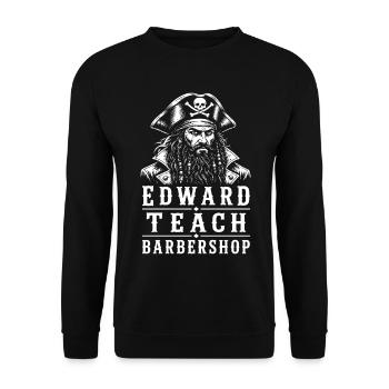 Edward Teach Barbershop Pirate Barber Vintage - Unisex Sweatshirt - black - Front - Alina (178cm) & Michal (187cm)