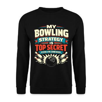 Bowling Strategie - Unisex Pullover - Schwarz - Vorne - Alina (178cm) & Michal (187cm)