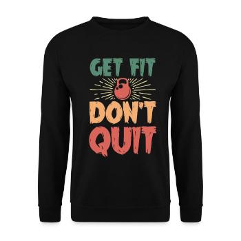 Motif de mise en forme et ne pas arrêter les kettlebells - Sweat-shirt Unisexe - noir - Devant - Alina (178cm) & Michal (187cm)