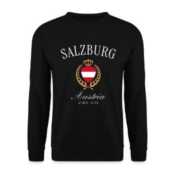 Couronne d’armoiries de Salzbourg Autriche – Souvenir de voyage - Sweat-shirt Unisexe - noir - Devant - Alina (178cm) & Michal (187cm)