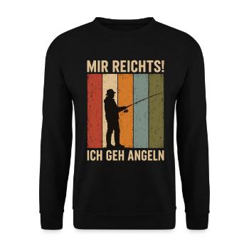 Mir reichts Ich geh angeln Retro Angler Shirt - Unisex Pullover - Schwarz - Vorne - Alina (178cm) & Michal (187cm)