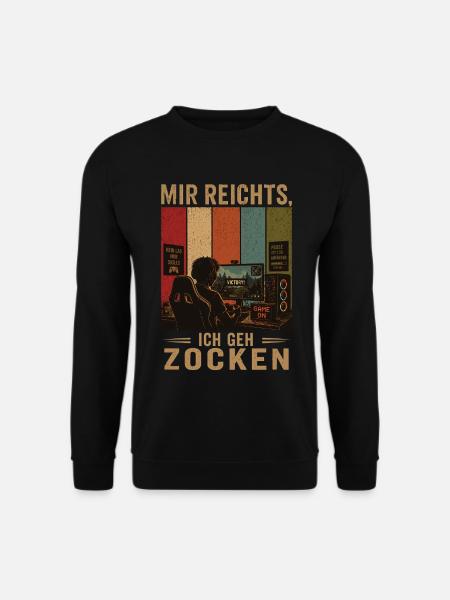 Mir reichts Ich geh zocken Retro Gamer Shirt - Unisex Pullover - Schwarz